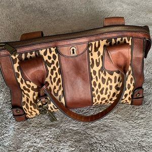 Fossil Leopard Tote - Preloved
